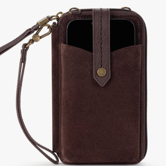 The Sak Silverlake Smartphone Wallet, Chocolate Brown Suede and Leather - Picture 1 of 7